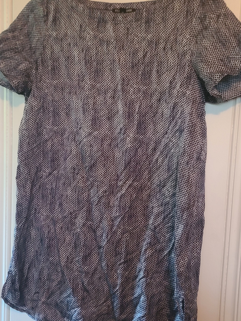 Eileen Fisher Black & White Geometric Knit Top